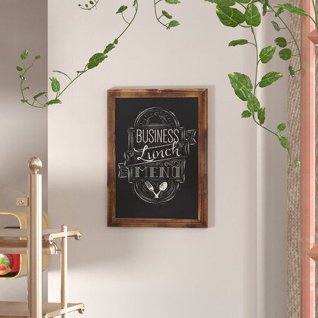 Flash Furniture 18 x 24 Torched Wood Magnetic Hanging Chalkboard HGWA-GDIS-CRE8-852315-GG